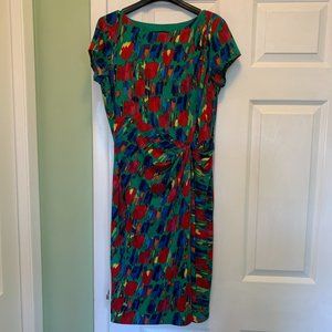 Ellen Tracy green multicolor dress